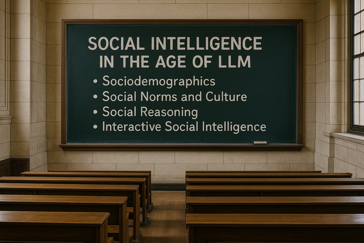 Tutorial illustration showing social intelligence and LLMs